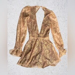 For Love And Lemons Pink Backless Lace Dress